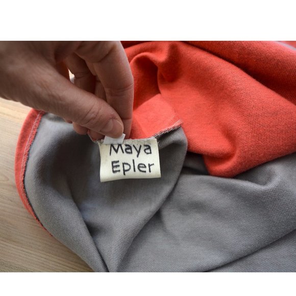 Like new Maya Epler handmade knit grey and coral dress, size S-M - Picture 12 of 14